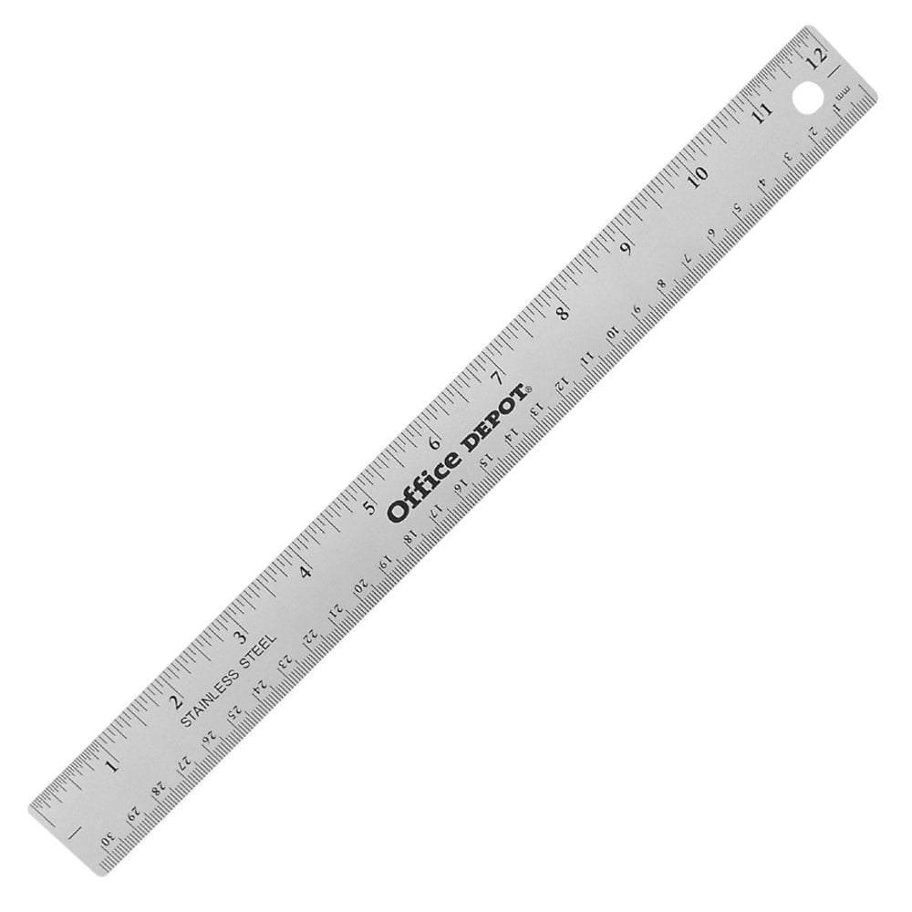 Office Depot Brand Stainless Steel Ruler, 12in