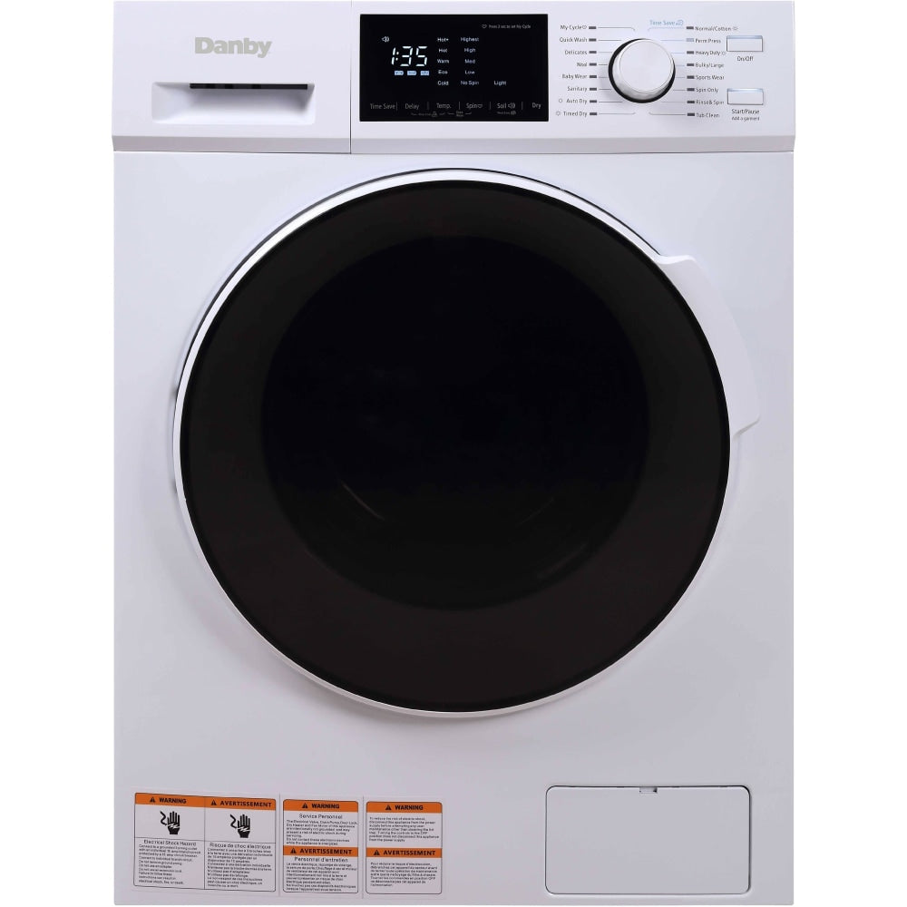 Danby 2.7 cu. ft. All-In-One Ventless Washer Dryer Combo - 14 Mode(s) - Front Loading - 2.70 ft³ Washer Capacity - 1300 Spin Speed (rpm) - 120 V AC Input Voltage - White