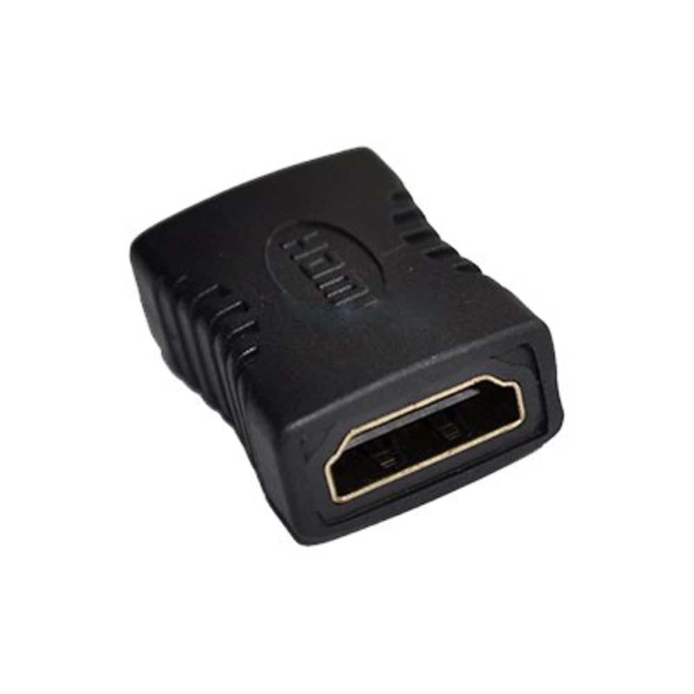 4XEM HDMI A Female To HDMI A Female Coupler Adapter - 1 Pack - 1 x 19-pin HDMI (Type A) Digital Audio/Video Female - 1 x 19-pin HDMI (Type A) Digital Audio/Video Female - Black