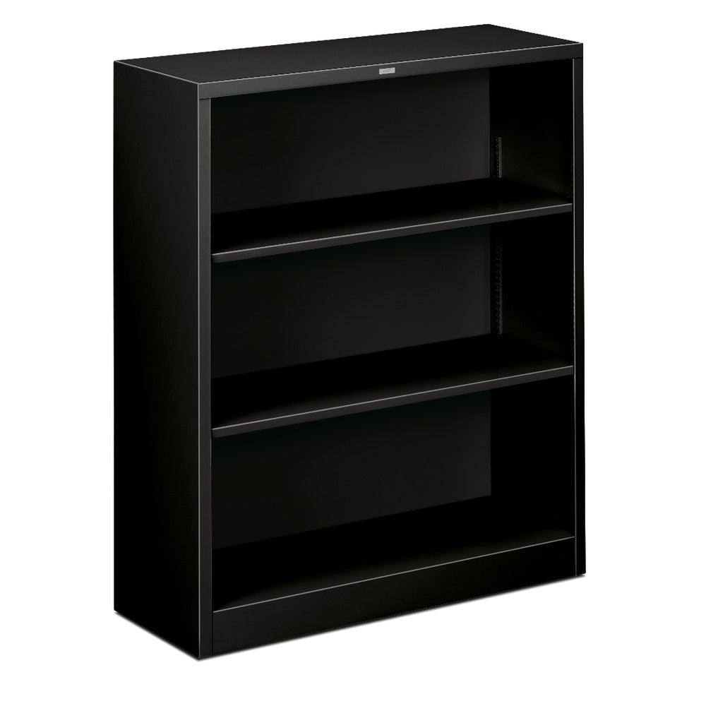HON Brigade Steel Bookcase, 3 Shelves, Black