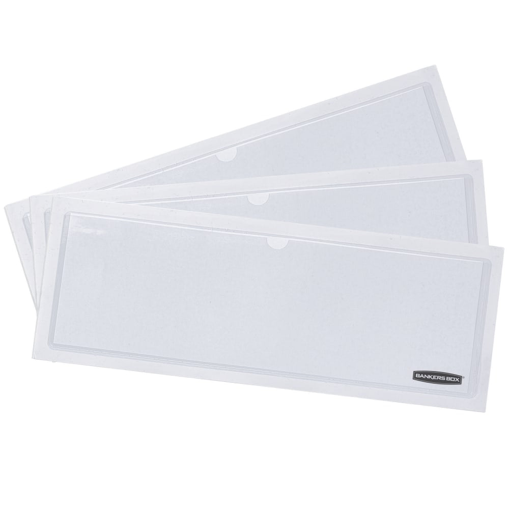 Bankers Box Label Pockets, 4in x 9in, Clear, Pack Of 48