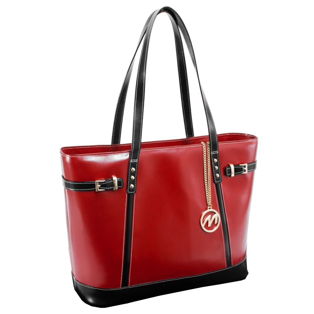 McKleinUSA Serafina Tote, 15inH x 12 1/2inW x 6inD, Red/Black