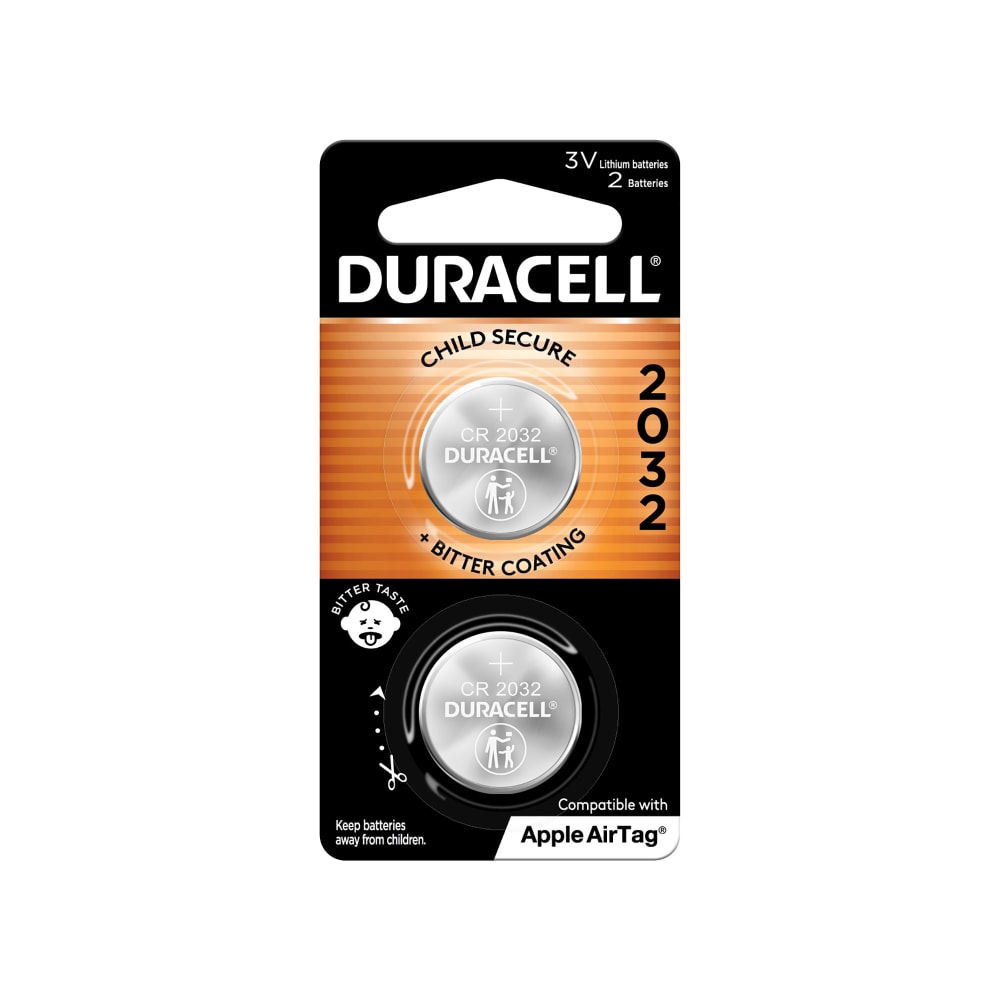 Duracell 2032 3V Lithium Coin Batteries, Pack of 2