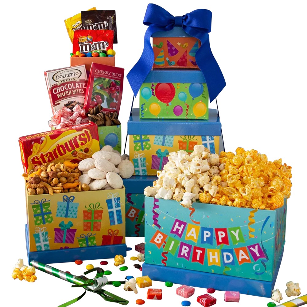 Gourmet Gift Baskets Happy Birthday Gift Tower