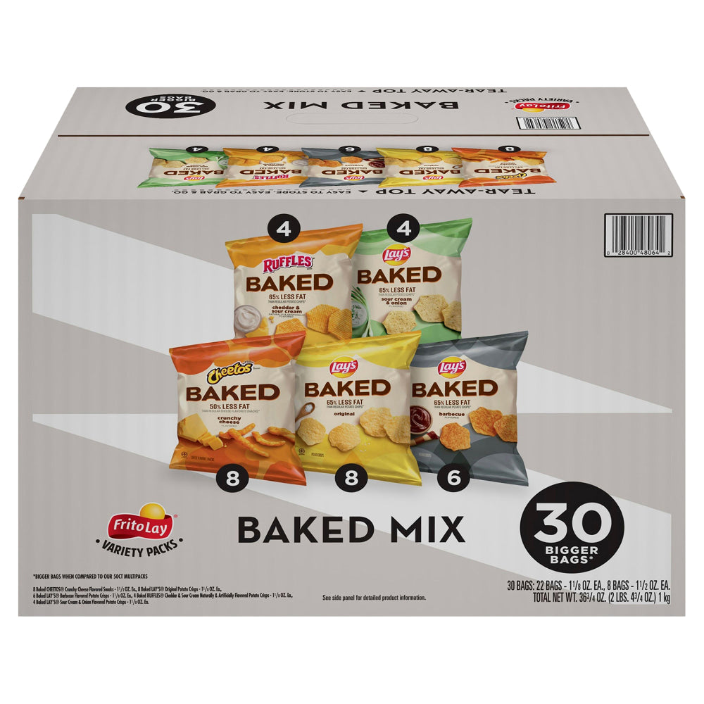 Frito-Lay Baked Mix Variety Pack, Box Of 30 Pouches