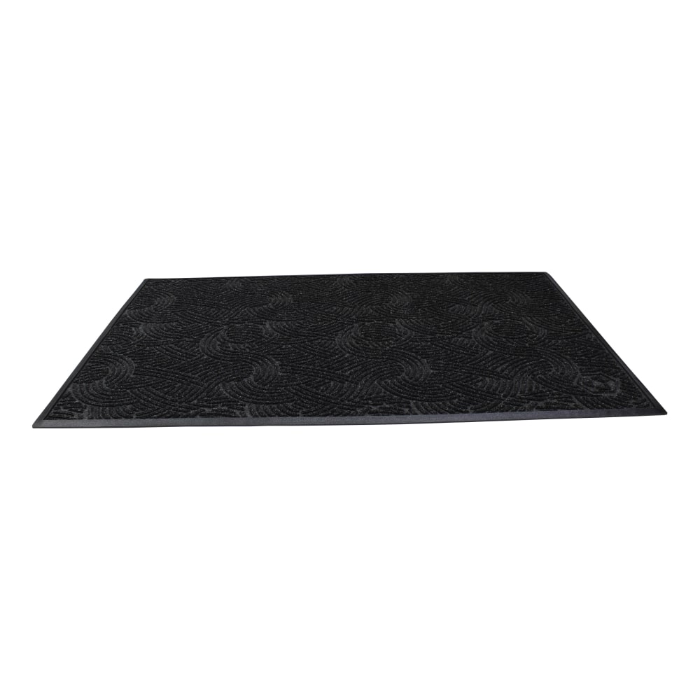 Waterhog Plus Swirl Floor Mat, 48in x 96in, Black Smoke