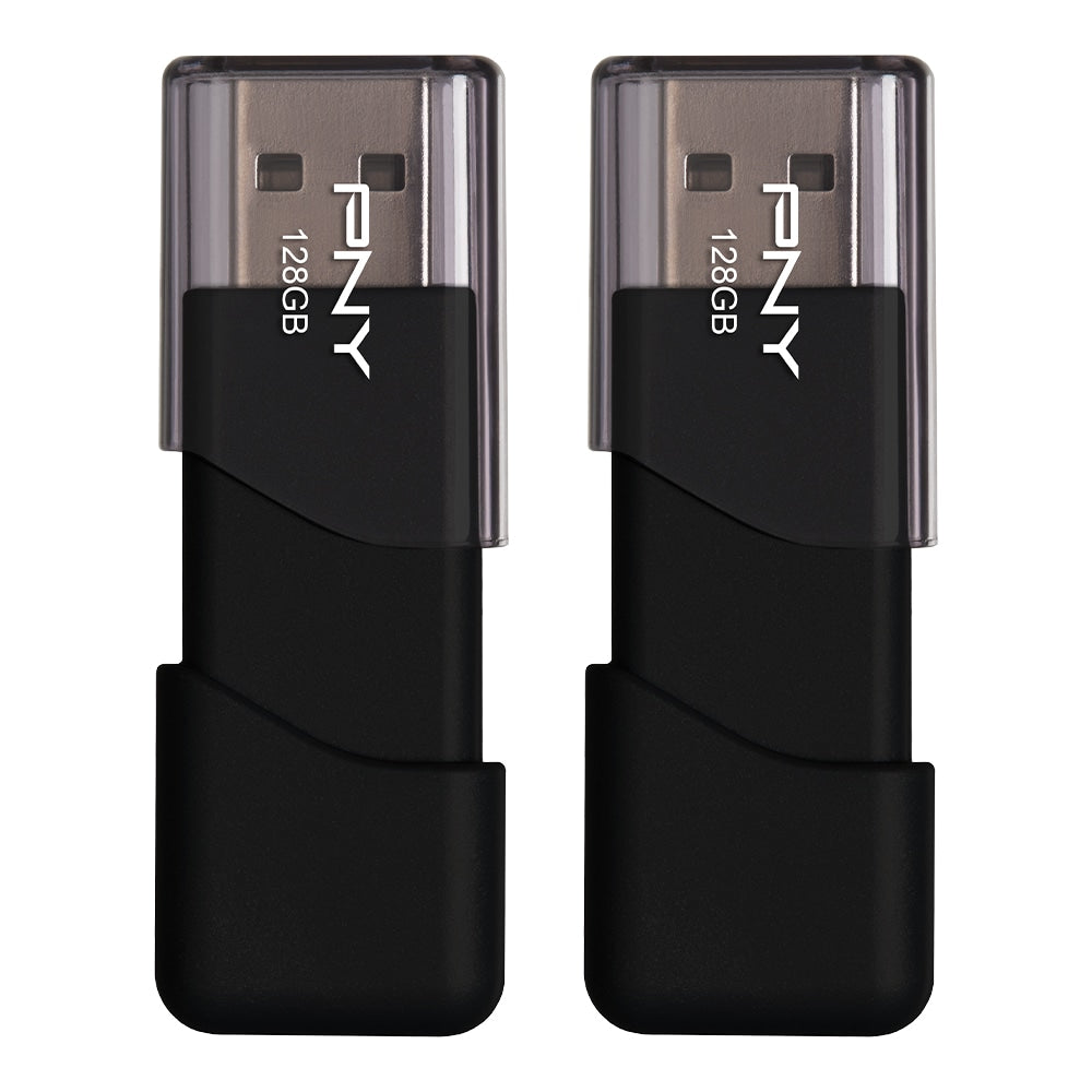 PNY Attache 3 USB 2.0 Flash Drives, 128GB, Pack Of 2 Drives
