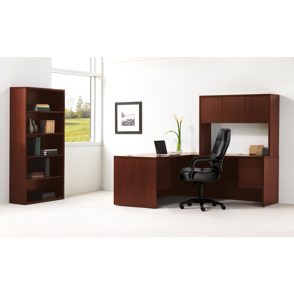 HON 10500 66in W Left-Pedestal Computer Desk, Mahogany