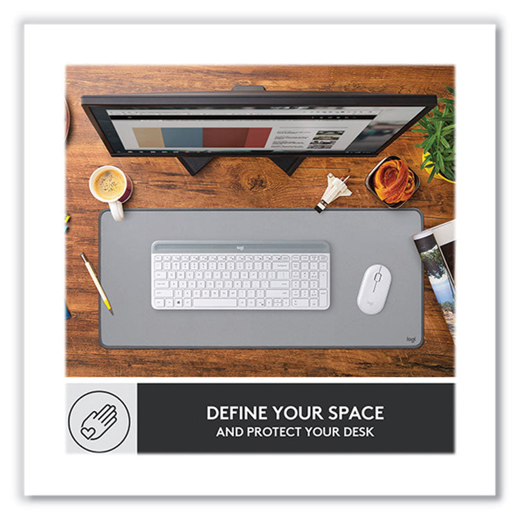 Studio Series Polyester Desk Mat, 27.5 x 11.8, Mid Gray