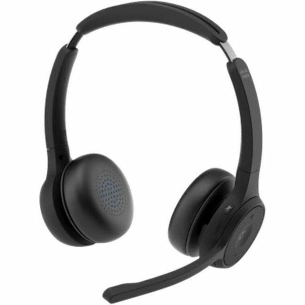 Cisco Dual-Ear, Carbon Black Headset Bundle - Google Assistant, Siri - Stereo - USB Type A - Wired/Wireless - Bluetooth - 213.3 ft - 32 Ohm - 20 Hz - 20 kHz - Over-the-head - Binaural - Ear-cup - MEMS Technology Microphone - Carbon Black