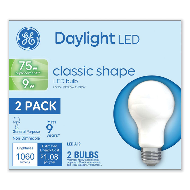 Classic Led Non-Dim A19 Light Bulb, 9 W, Daylight, 2/pack