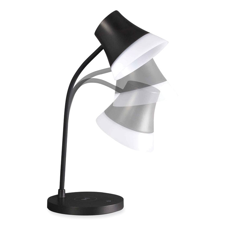 Wellness Series Shine LED Desk Lamp, 12" to 17" High, Black