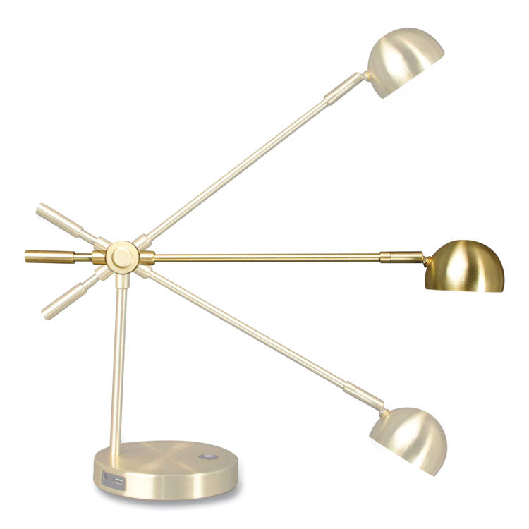 Wellness Series Direct LED Desk Lamp, 4" to 18" High, Brass