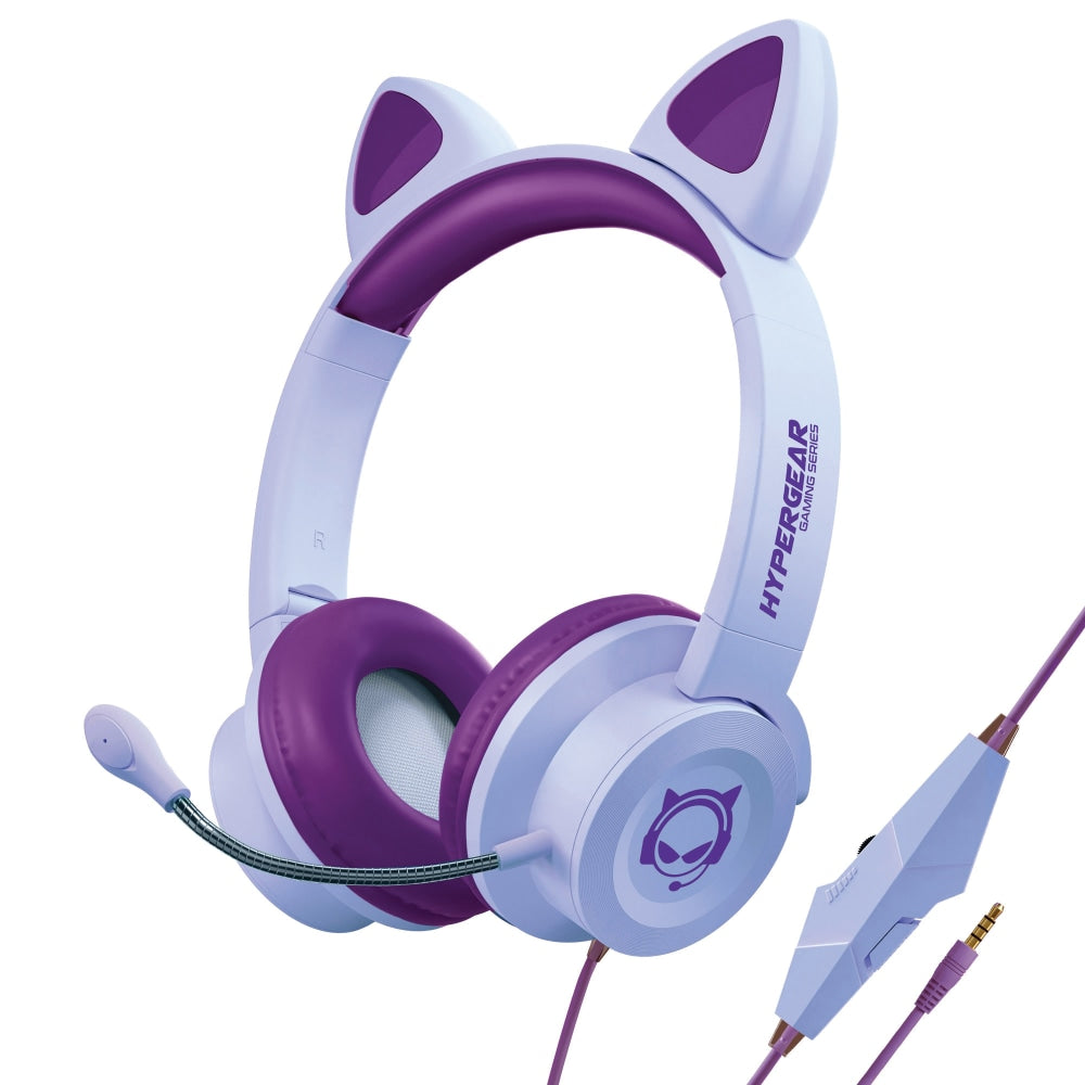 HyperGear Kids Kombat Kitty Gaming Headset, Purple, 15555