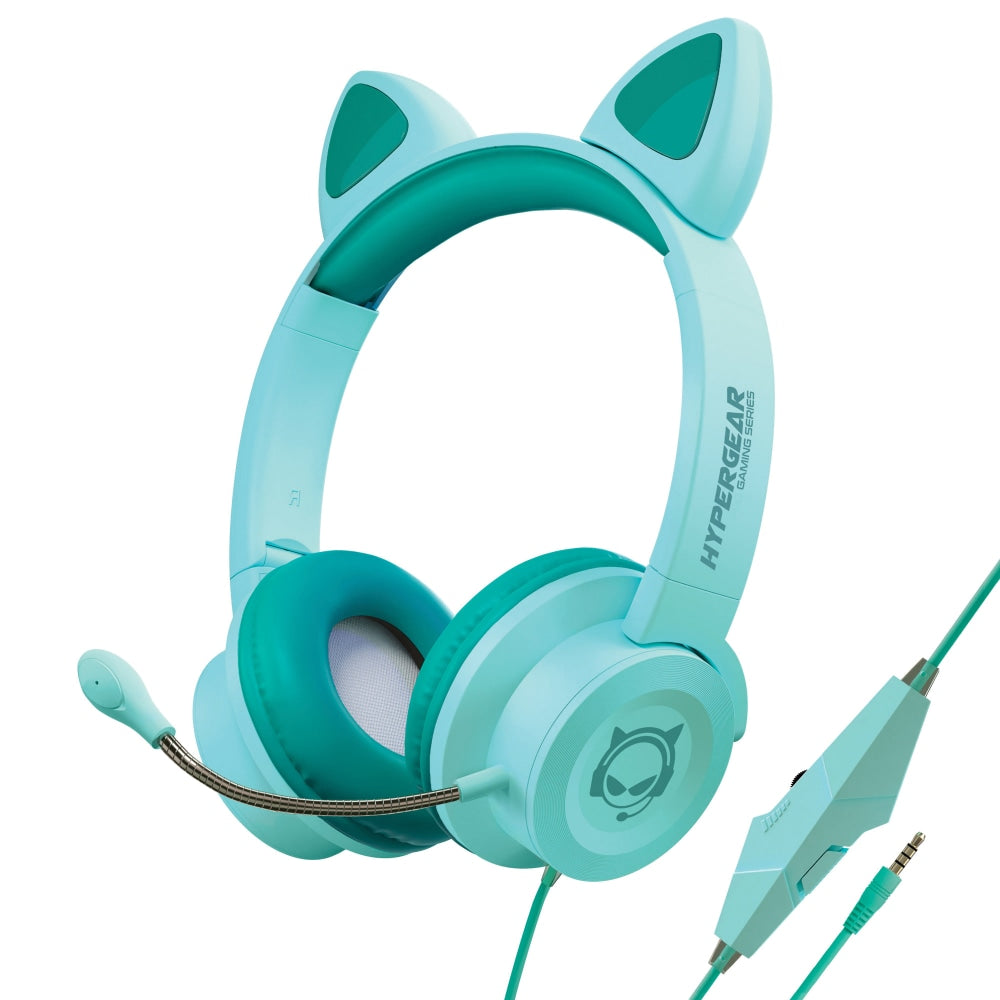 HyperGear Kids Kombat Kitty Gaming Headset, Teal, 15556