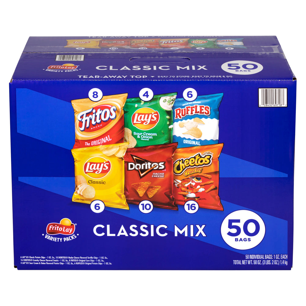 Frito-Lay Classic Variety Pack, 1 Oz, Pack Of 50 Bags