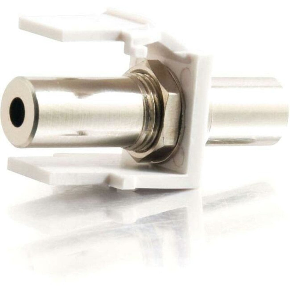 C2G Snap-In 3.5mm Stereo F/F Keystone Insert Module - White - 1 x Mini-phone Stereo Audio Female - 1 x Mini-phone Stereo Audio Female - White