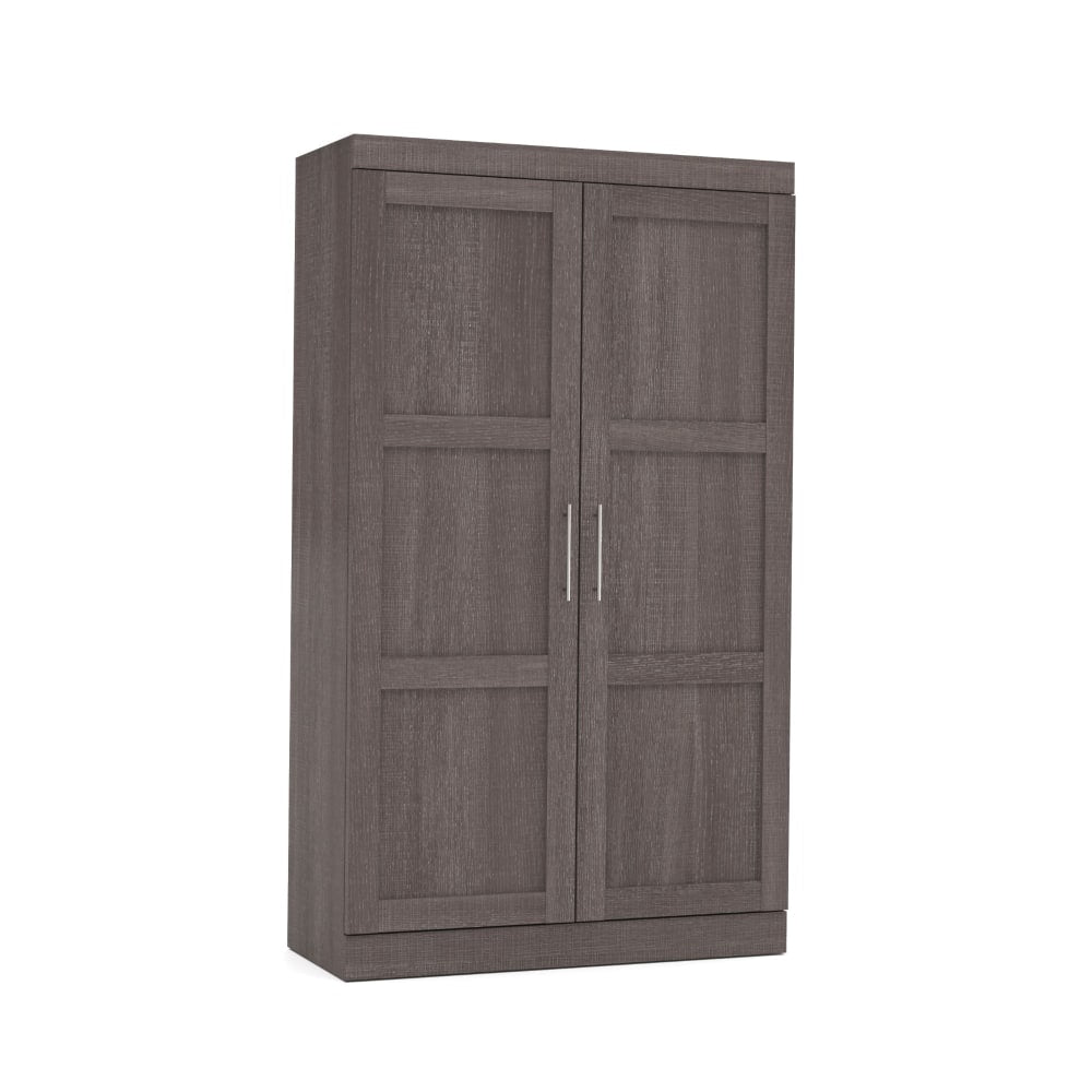 Bestar Pur 49inW Wardrobe With Pull-Out Shoe Rack, Bark Gray