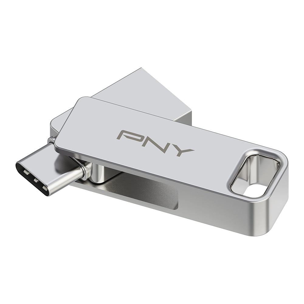PNY DUO LINK USB 3.2 Type-C Dual Flash Drive, 64GB, Silver