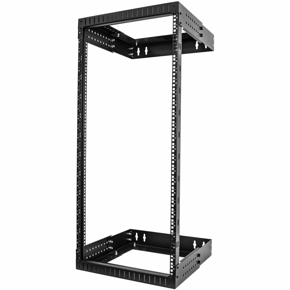 StarTech.com 24U 19in Wall Mount Network Rack, Adjustable Depth 12-20in 2 Post Open Frame Server Room Rack for AV/Data/ IT Communication/Computer Equipment/Switch with Cage Nuts & Screws
