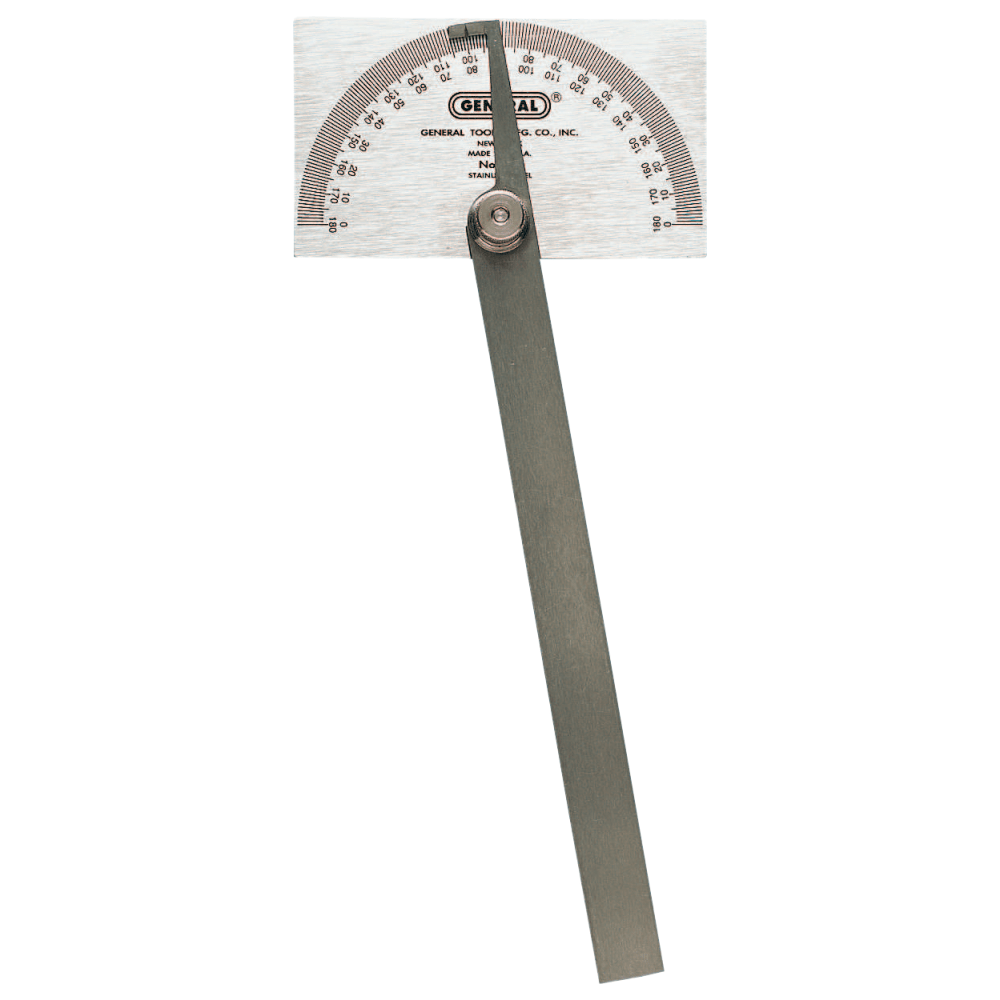 Stainless Steel Protractors, 6 in, Square Head