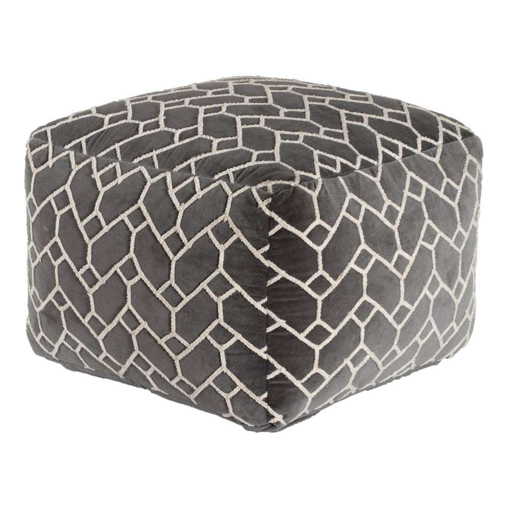 Anji Mountain Iroquois Pouf Ottoman, Smoke