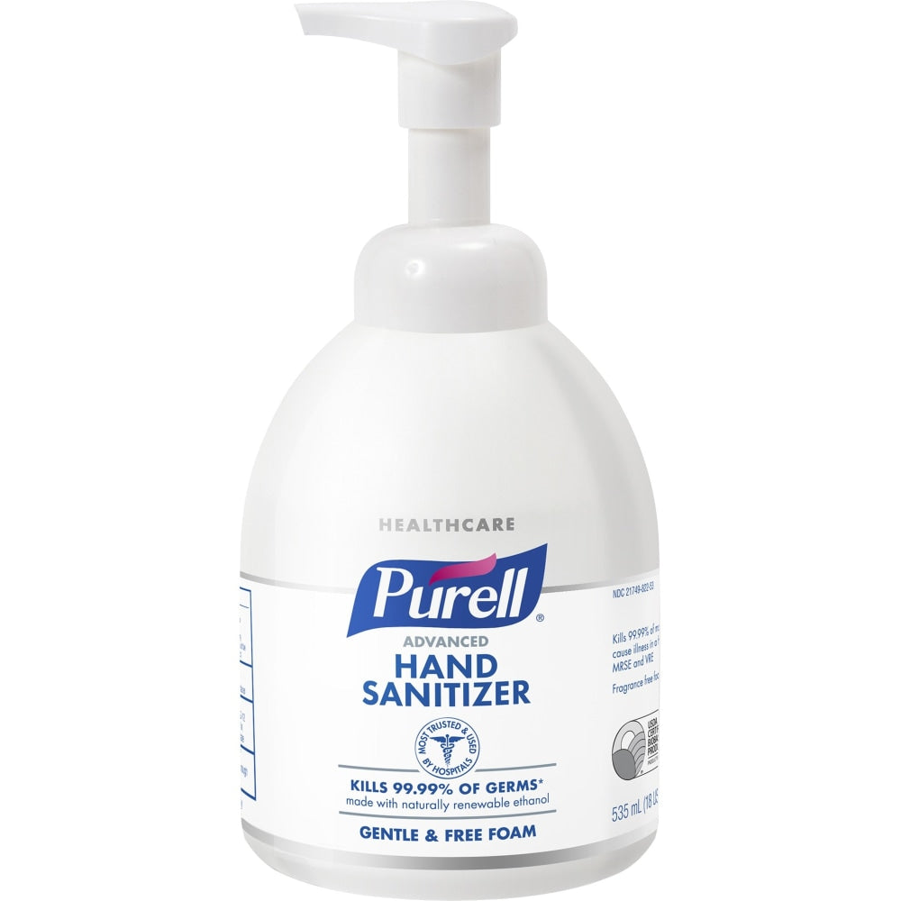 PURELL Advance Sanitizer Green Certified Foam - 18.1 fl oz (535 mL) - Pump Bottle Dispenser - Kill Germs - Hand, Skin - Clear - Non-aerosol, Anti-septic - 1 Each