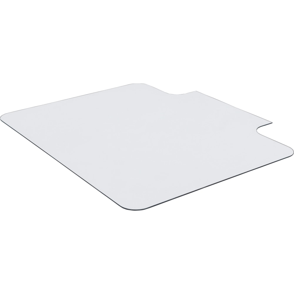 Lorell 48in x 36in Glass Chair Mat With Lip, Clear