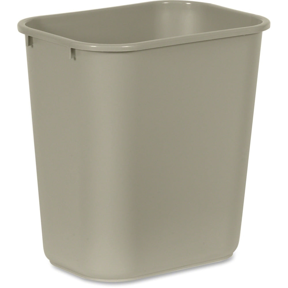 Rubbermaid Commercial 28 QT Medium Deskside Wastebaskets - 7 gal Capacity - Rectangular - Dent Resistant, Durable, Rust Resistant, Easy to Clean - 15in Height x 10.5in Width x 14.5in Depth - Plastic - Beige - 12 / Carton