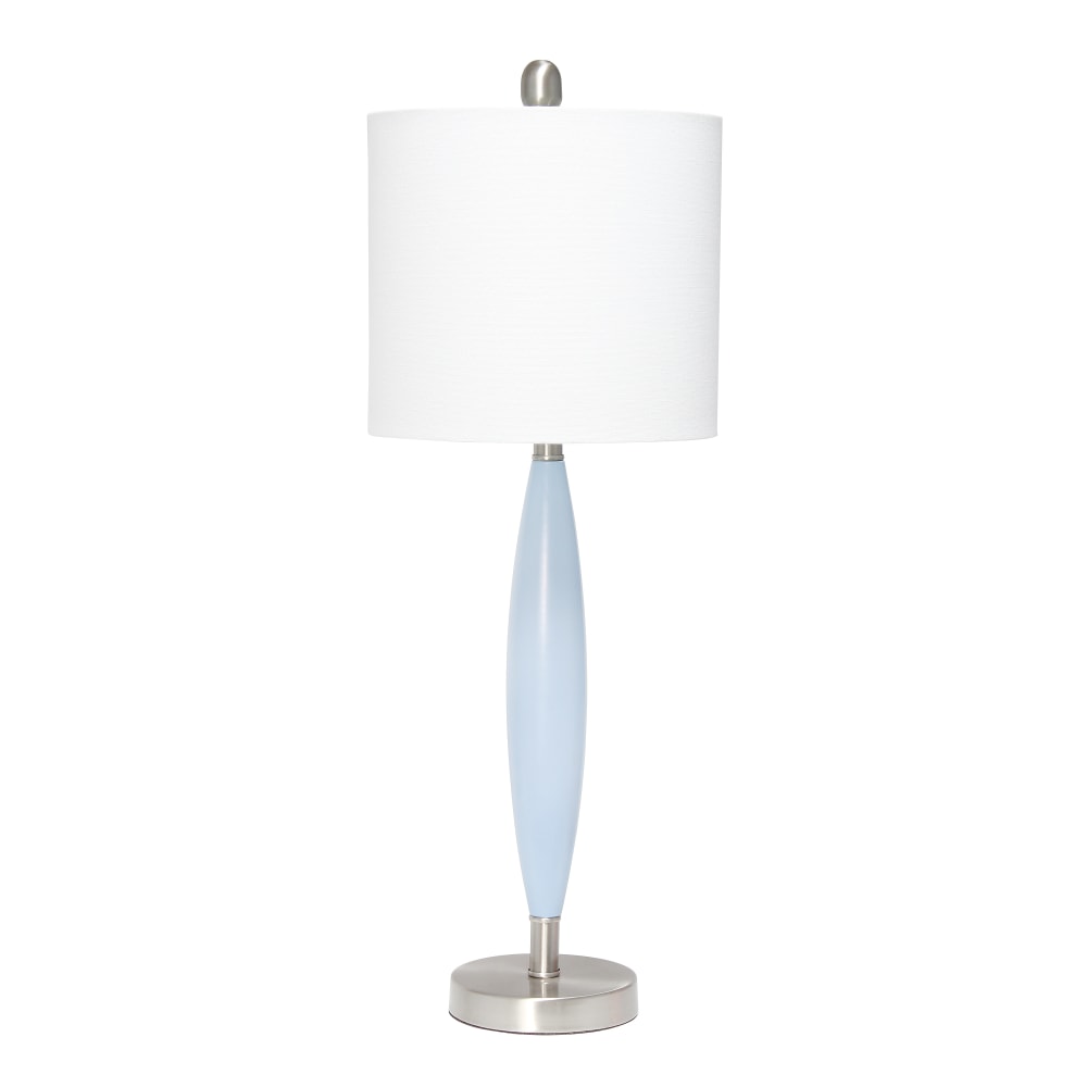 Lalia Home Stylus Table Lamp, 27inH, White Shade/Blue Base
