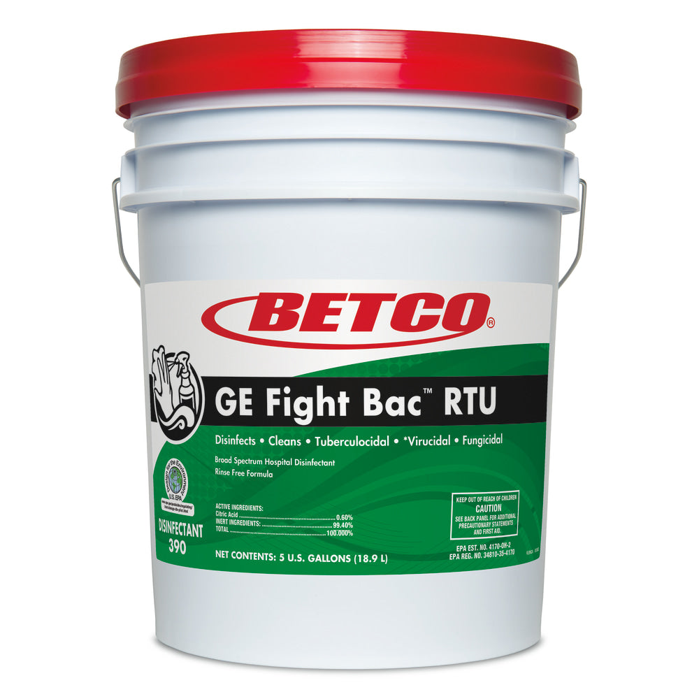 Betco GE Fight-Bac RTU Disinfectant, 5 Gal Bucket