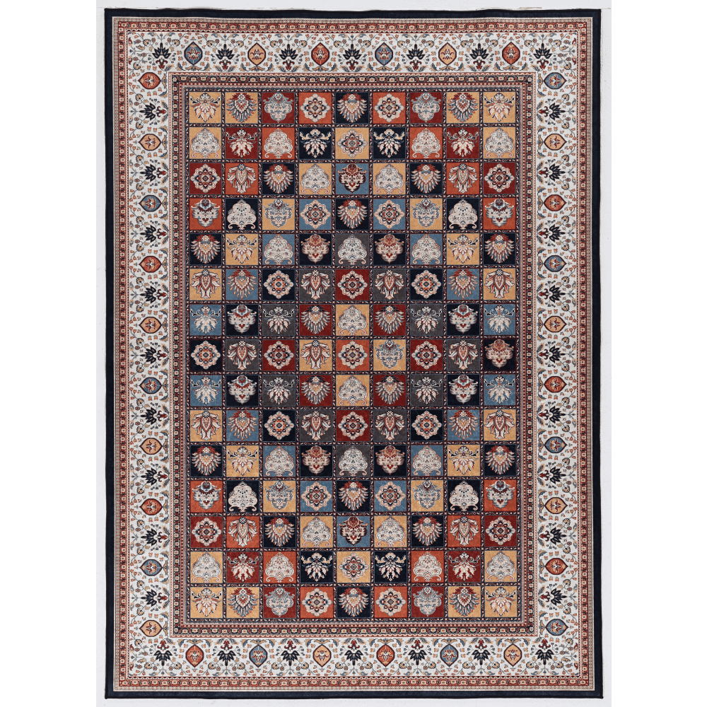 Linon Innova Area Rug, 3-1/2ft x 5ft, Vista Black/Ivory