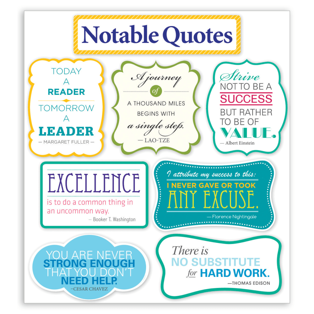 Scholastic Teachers Friend Notable Quotes Bulletin Board Set, Grades 3-6