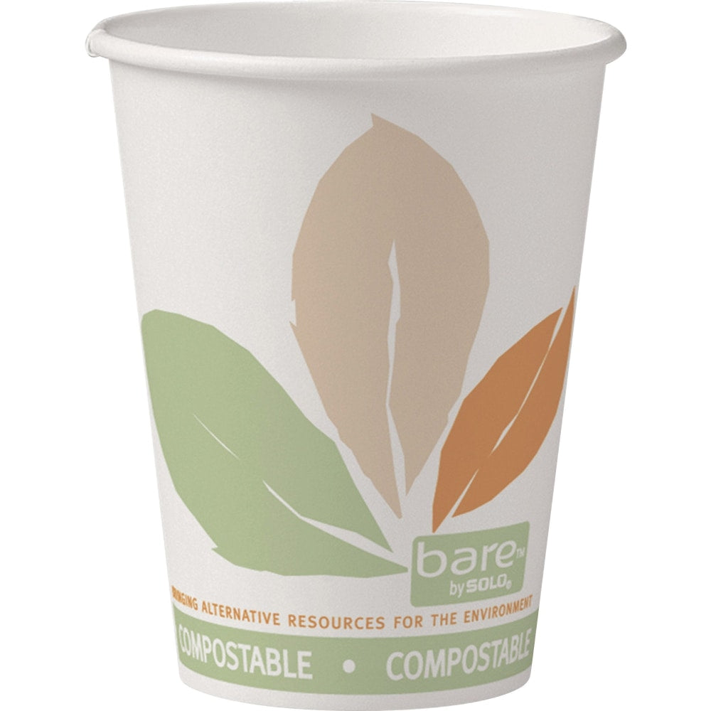 Solo Cup Bare 12 oz PLA-Lined Hot Cups - 50.0 / Bag - 20 / Carton - White - Paper - Hot Drink