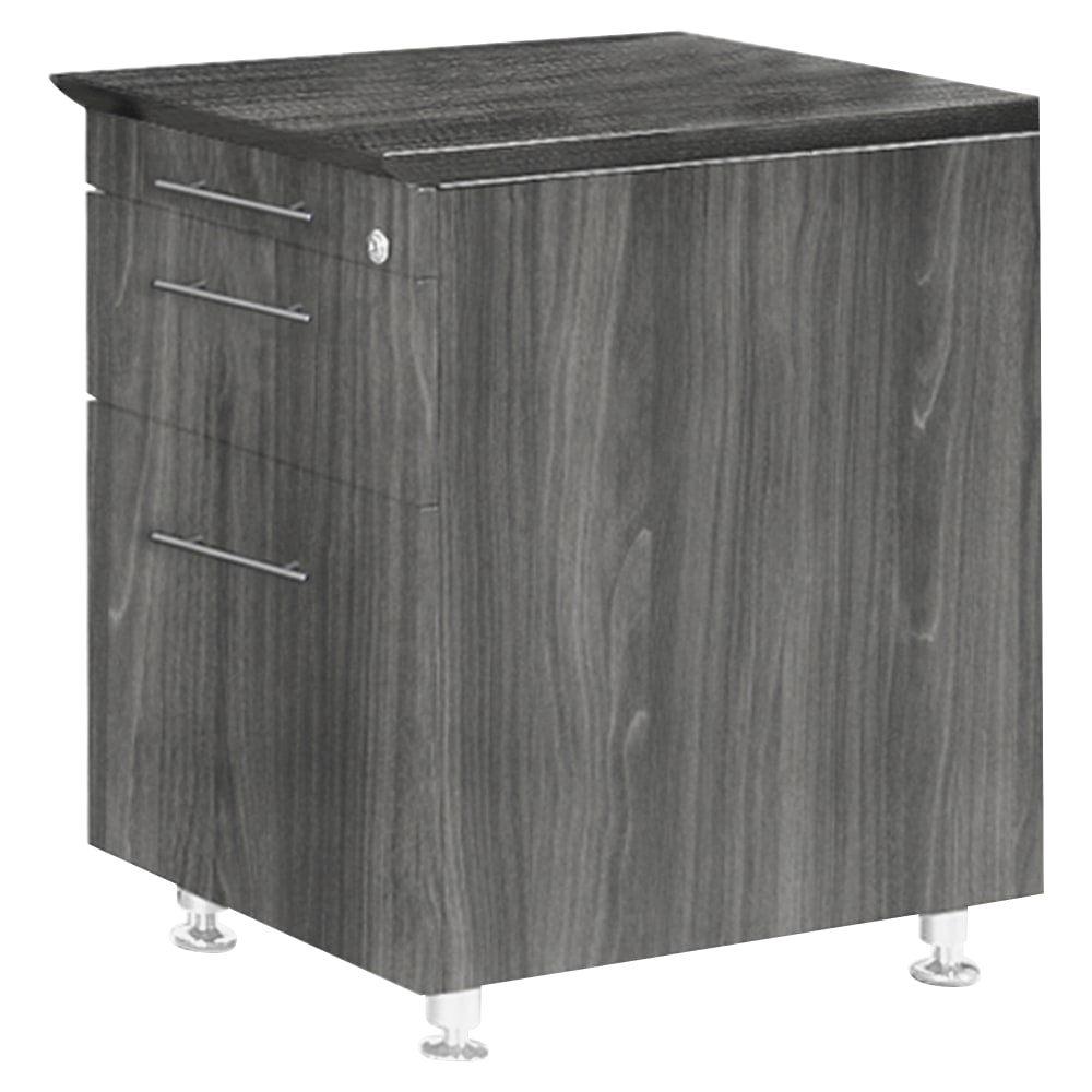 Mayline Medina Series Pencil/Box/File Return Pedestal - 18in x 15in x 26in , 1in Top - Beveled Edge - Material: Steel, Polyvinyl Chloride (PVC) Edge - Finish: Gray, Laminate, Silver Steel Gray, Laminate, Silver