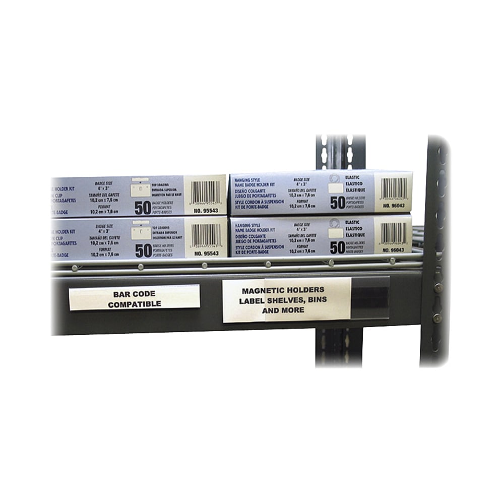 C-Line Hol-Dex Magnetic Shelf/Bin Label Holder, 6in x 2in, Clear