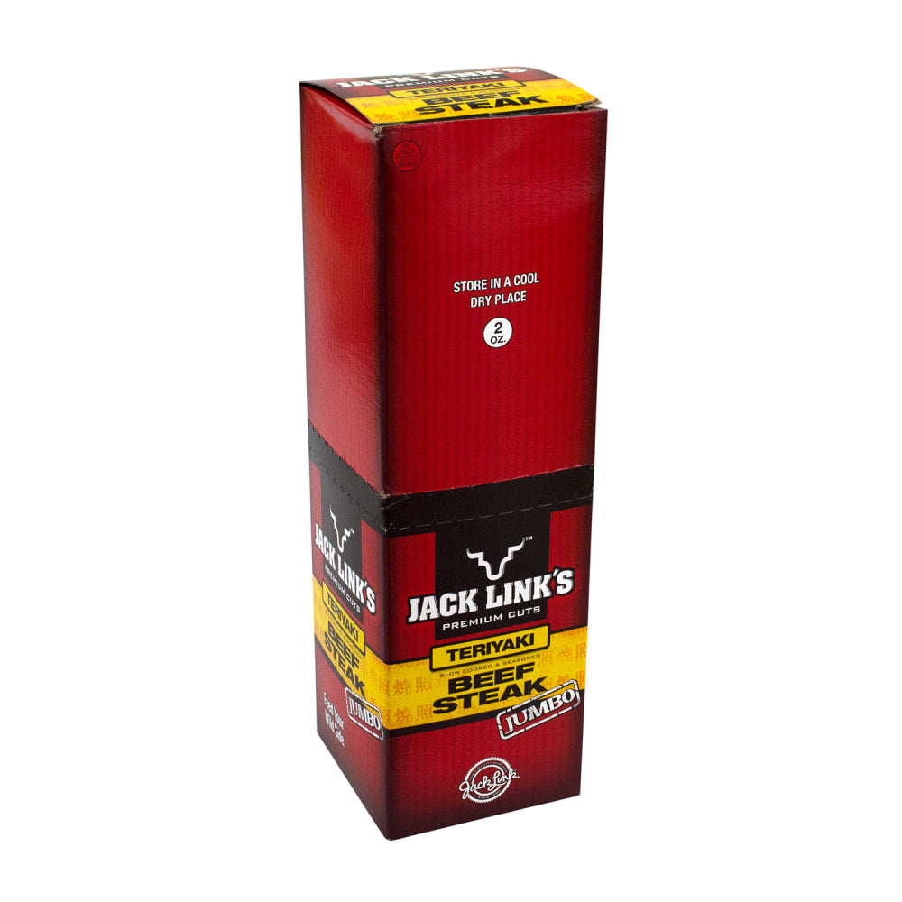 Jack Links Jumbo Teriyaki Beef Steak Jerky, 2 Oz, Box Of 12 Packages