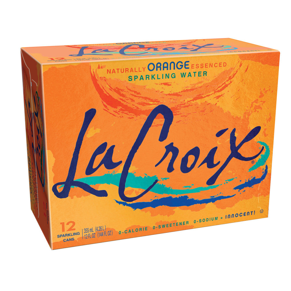 LaCroix Core Sparkling Water with Natural Orange Flavor, 12 Oz, Case of 12 Cans