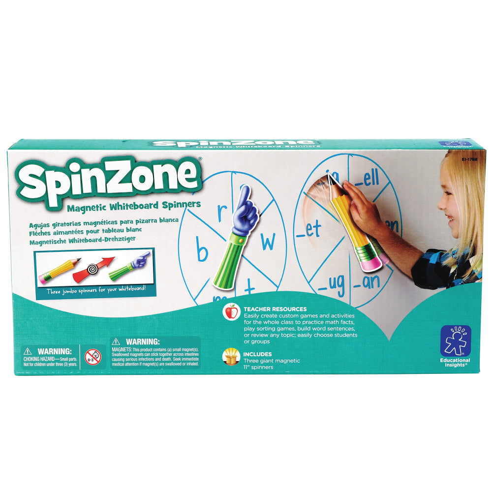 Educational Insights SpinZone Magnetic Whiteboard Spinners, Pack Of 3