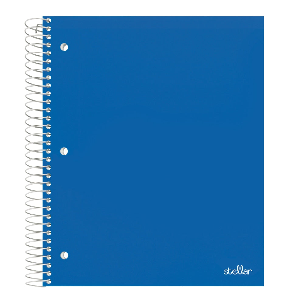 Office Depot Brand Stellar Poly Notebook, 8-1/2in x 11in, 3 Subject, College Ruled, 150 Sheets, Blue