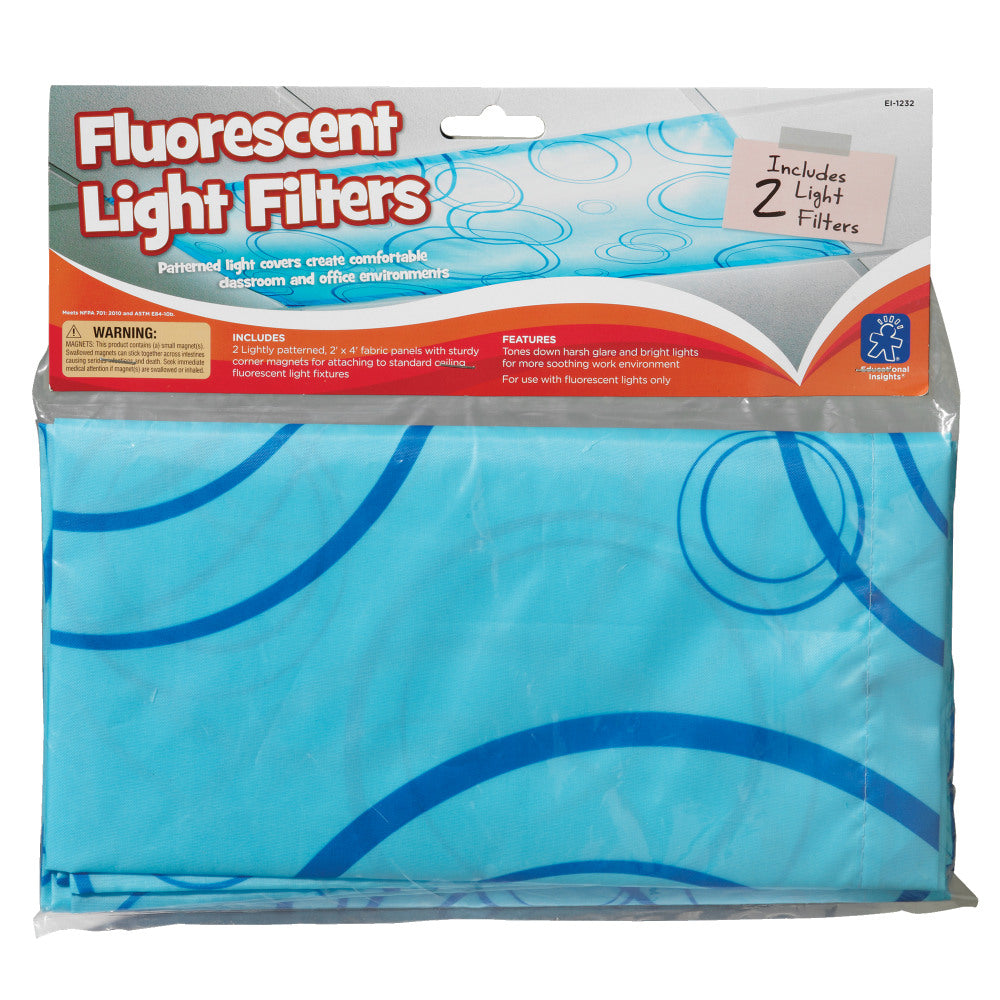 Educational Insights Classroom Fluorescent Light Filters, 36in x 24in, Blue, Pack Of 2