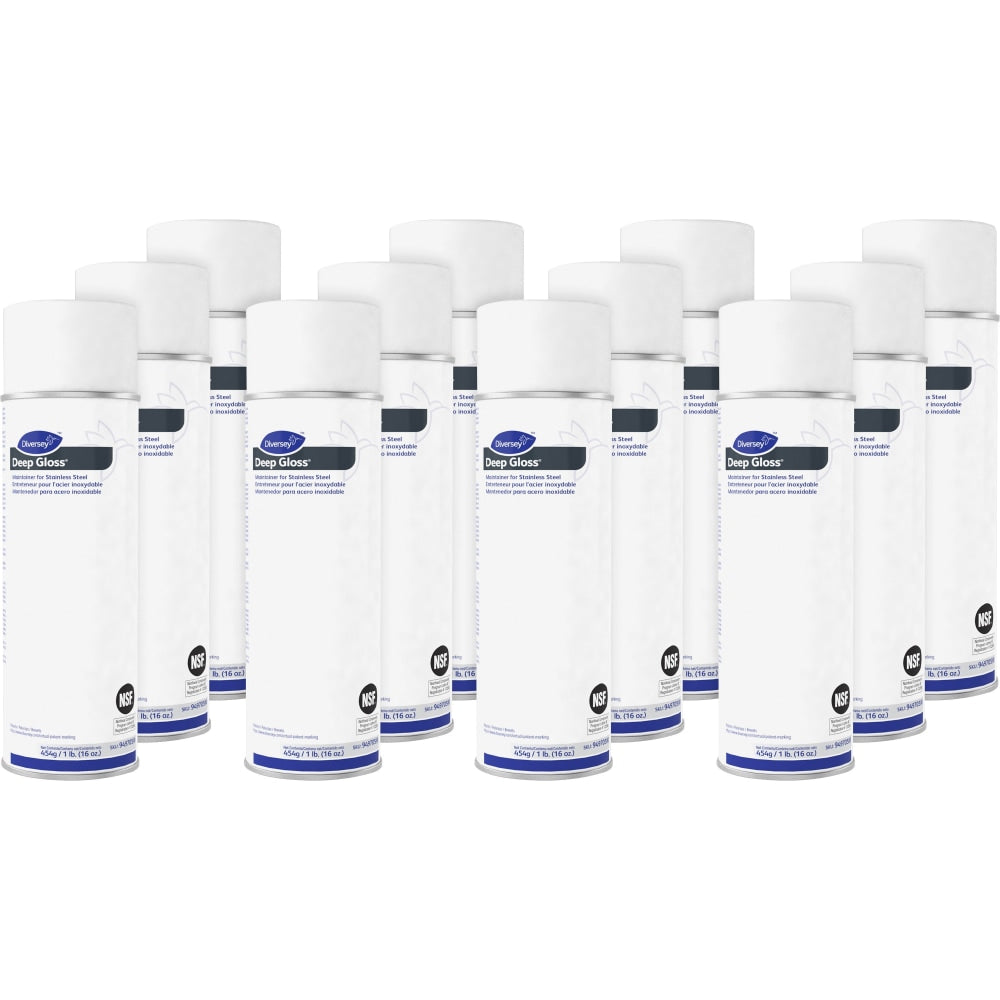 Diversey Deep Gloss Stainless Steel Maintainer, 16 Oz, Carton Of 12 Bottles