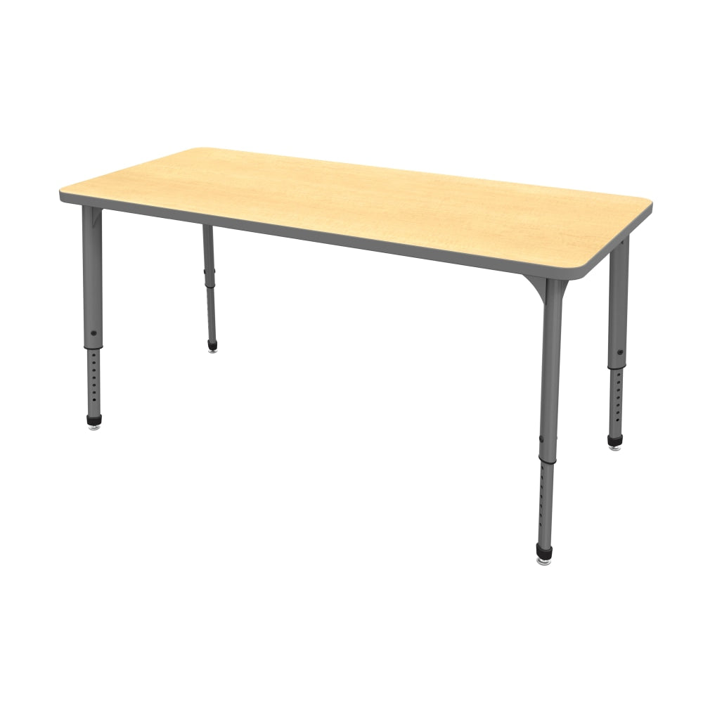 Marco Group Apex Series Rectangle Adjustable Table, 30inH 72inW x 30inD, Maple/Gray