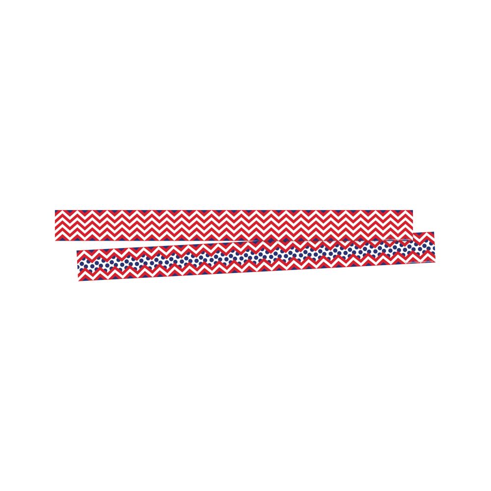 Barker Creek Double-Sided Border Strips, 3in x 35in, Chevron Red, Set Of 24