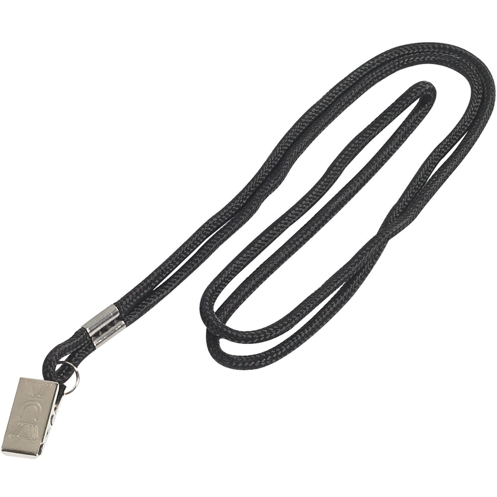 Partners Brand Standard Lanyards, With Clip, 38in, Black, Case Of 24