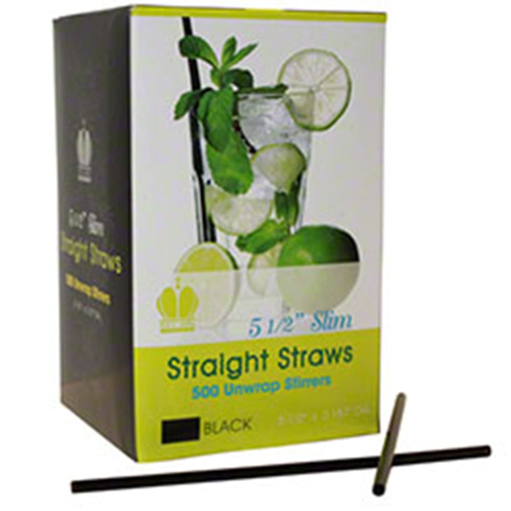 Goldmax Slim Plastic Sip N Stir Sticks, 5 1/4in, Black, Pack Of 10,000