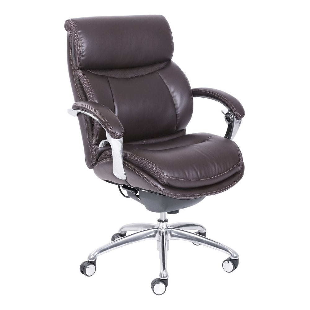 Serta iComfort i5000 Bonded Leather Mid-Back Managers Chair, Chocolate/Silver