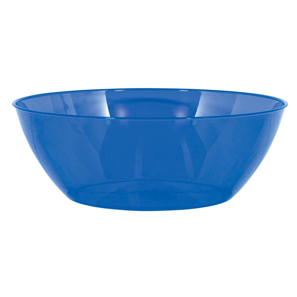 Amscan 10-Quart Plastic Bowls, 5in x 14-1/2in, Bright Royal Blue, Set Of 3 Bowls