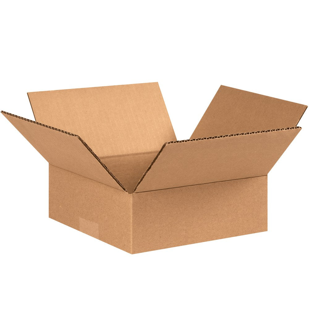 Partners Brand Flat Corrugated Boxes, 8in x 8in x 2in, Kraft, Pack Of 25 Boxes