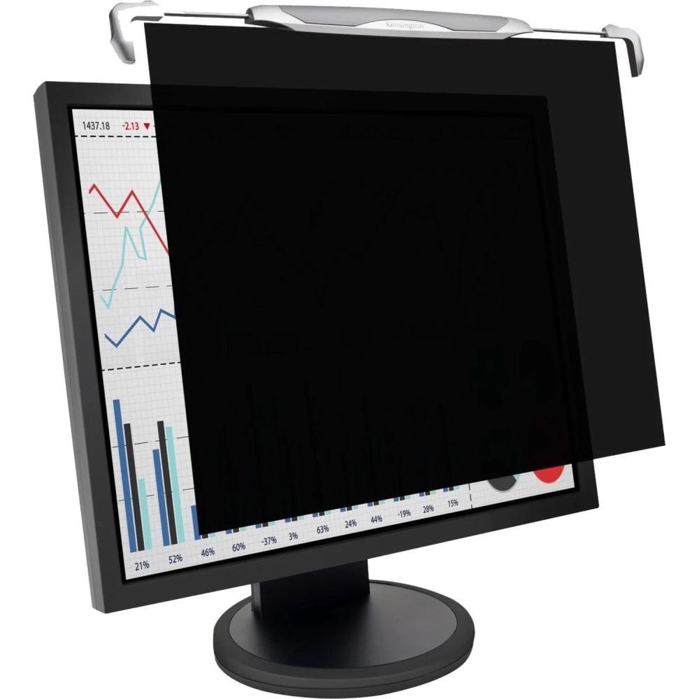 Kensington Snap2 Monitor Privacy Screen Filter, 22in Widescreen, Black/Silver, K55779WW